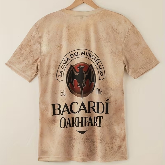 Bacardi Silky Distressed Looking Short Sleeve Men's Tee 4XL X79 - Picture 2 of 6
